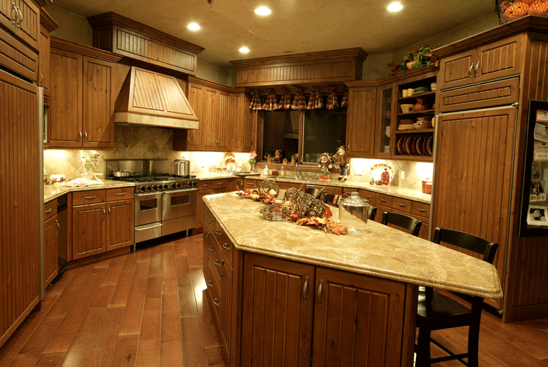 Image of remodelled kitchen with kitchen island in minneapolis