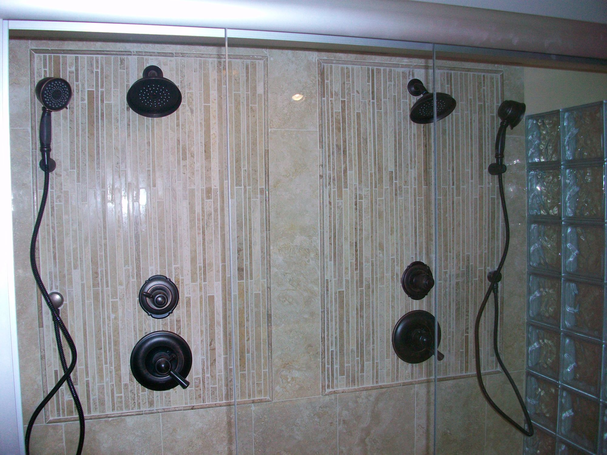 Image of dual showers installed during a Minneapolis bathroom remodel